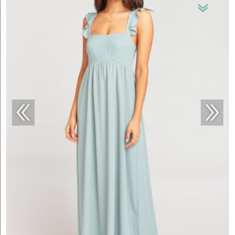 Show me your mumu sliver sage bridesmaid dress